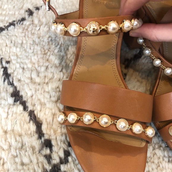 Tory Burch Emmy Pearly Studded Block Heel Sandals - Picture 5 of 8